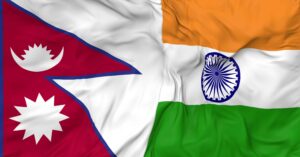 india and nepal flags together seamless looping background looped bump texture cloth waving slow motion 3d rendering free video