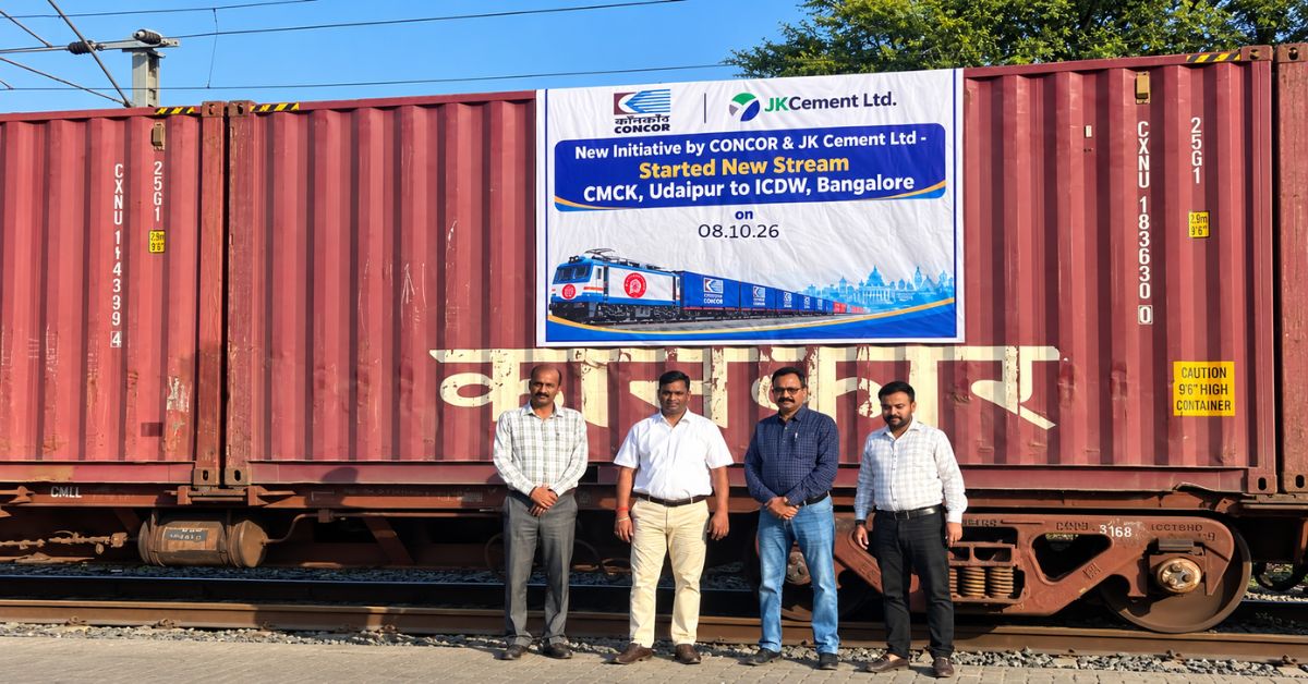 CONCOR Launches Udaipur-Bengaluru Cement Rail Service with JK Cement